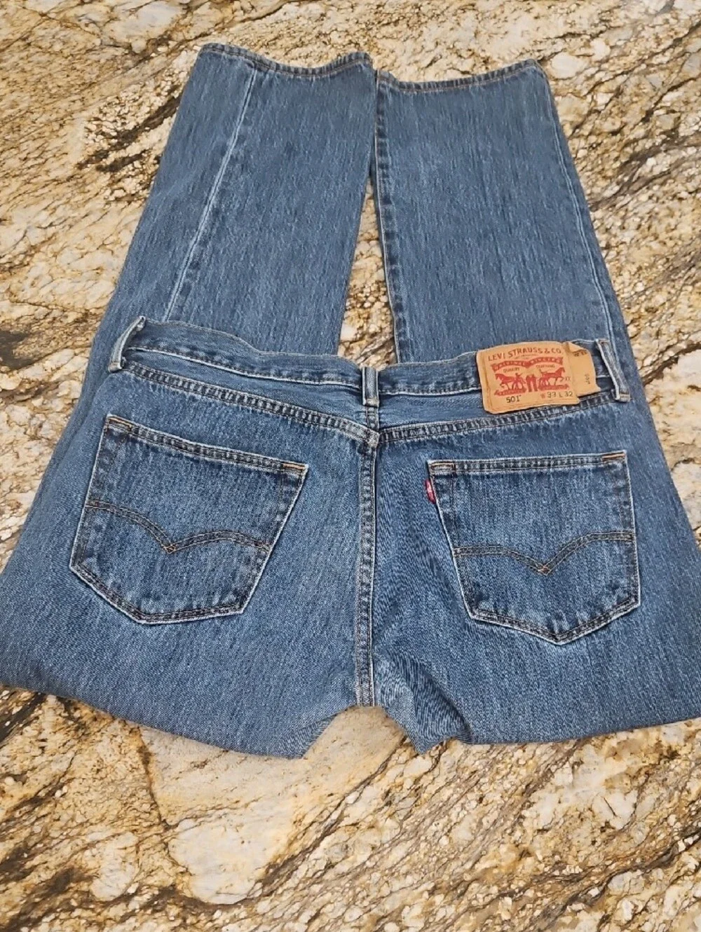 Levi's VTG XX Button Fly 501 Straight-Leg Blue Denim Jeans. Size 33/32 NWOT